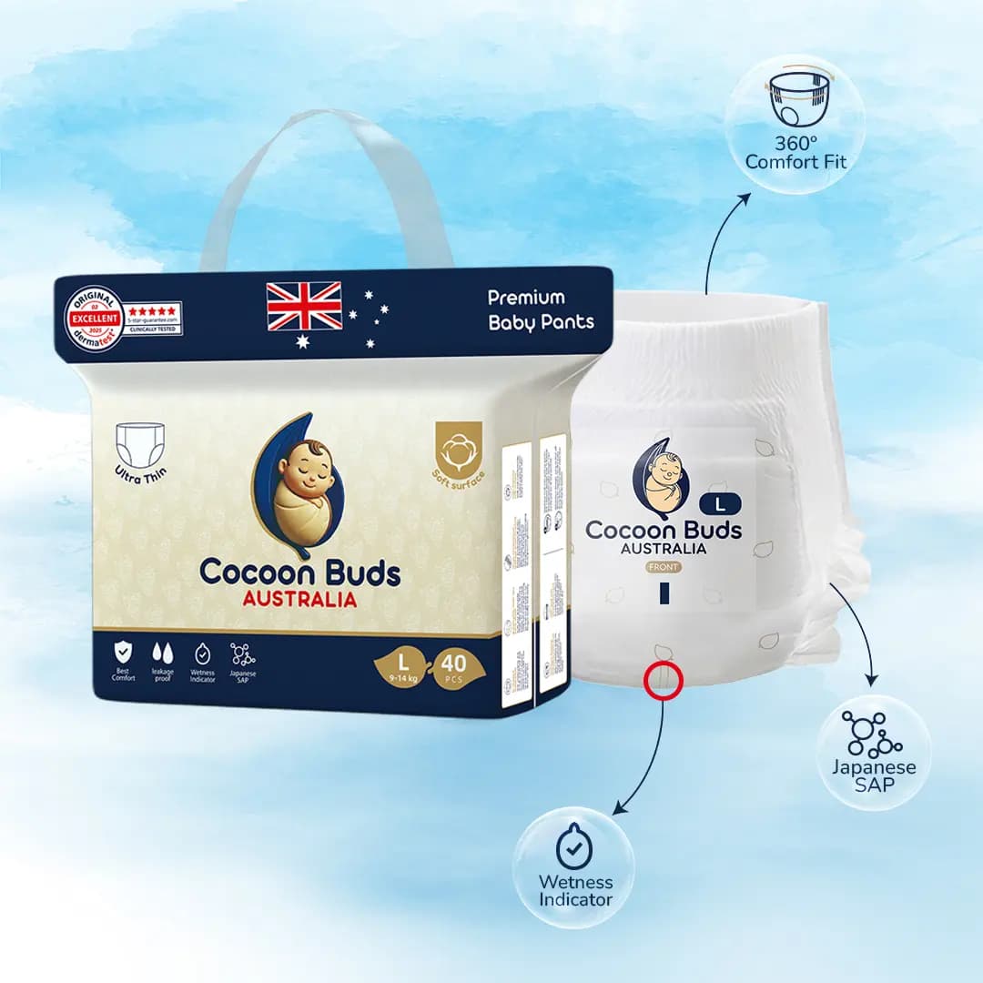Cocoon Buds Diaper L-40(Pack of 40) view 4