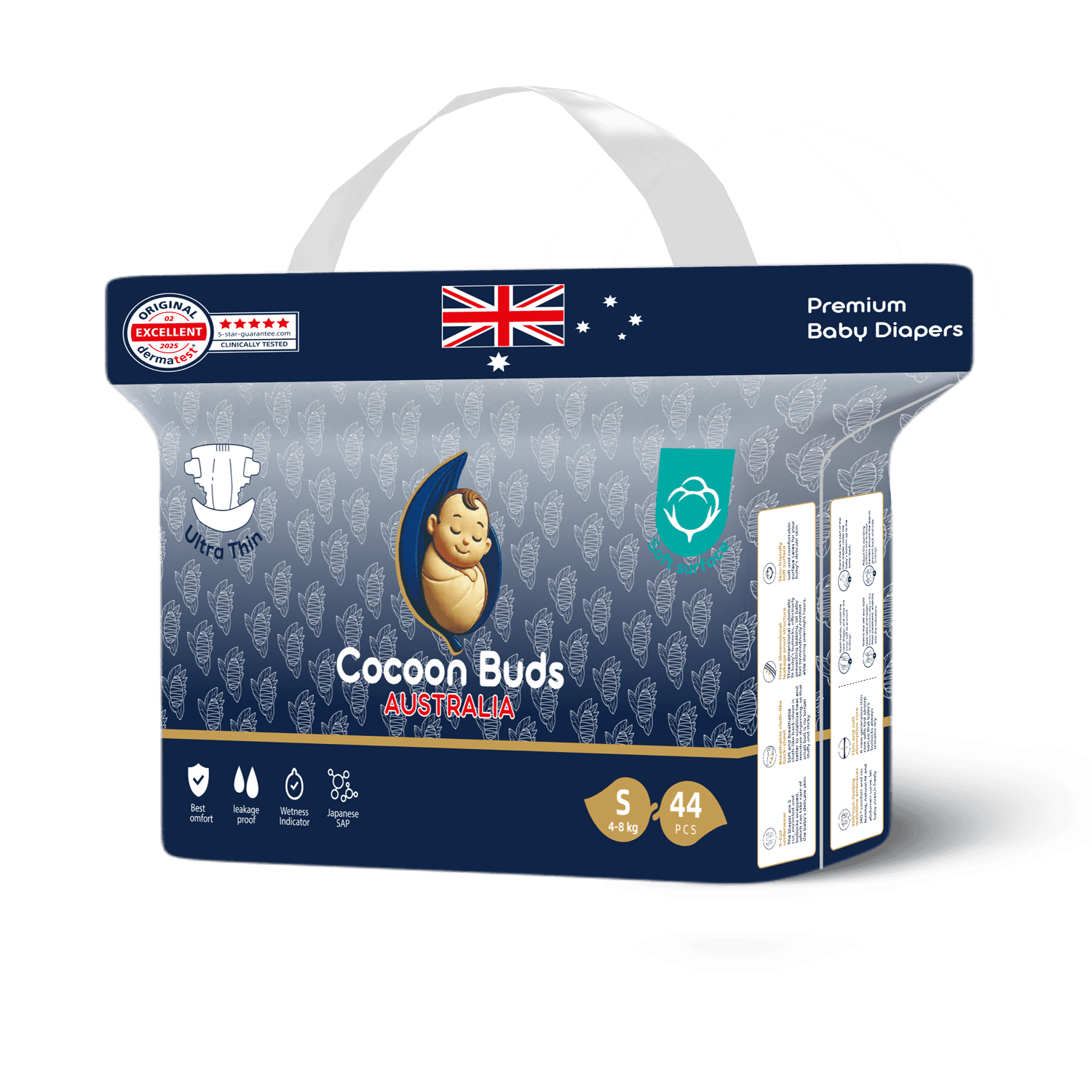 Cocoon Buds Diaper Tape S-44 (Pack of 44)