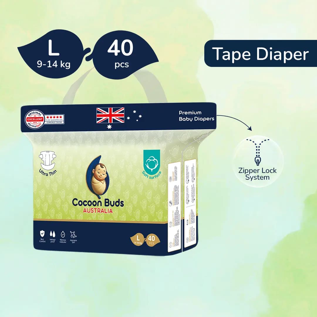 Cocoon Buds Diaper Tape L-40(Pack of 40) alternate view
