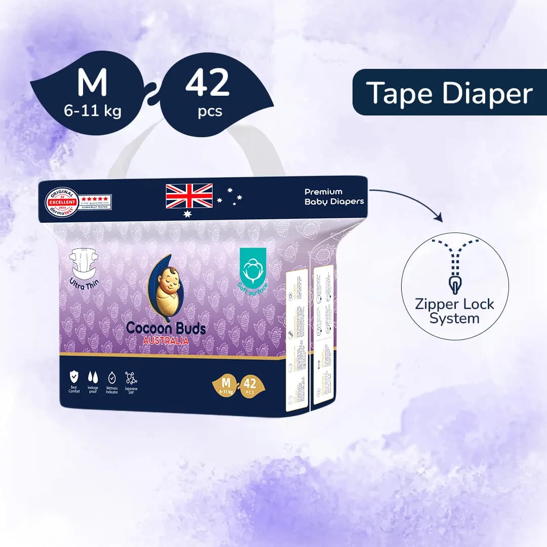 Cocoon Buds Diaper Tape M-42 (Pack of 42) alternate view