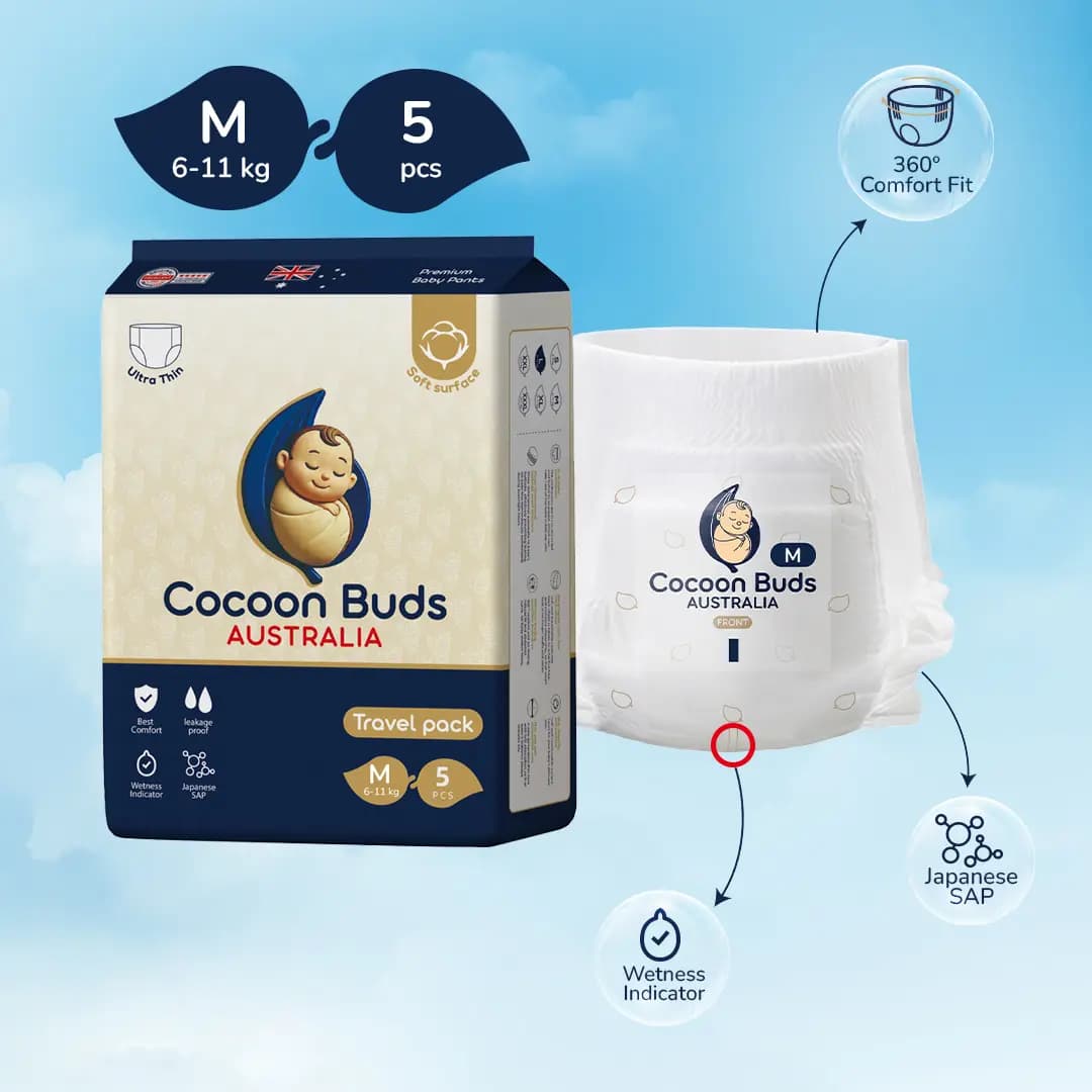 Cocoon Buds Diaper | Travel Pack Medium | 5 pcs alternate view