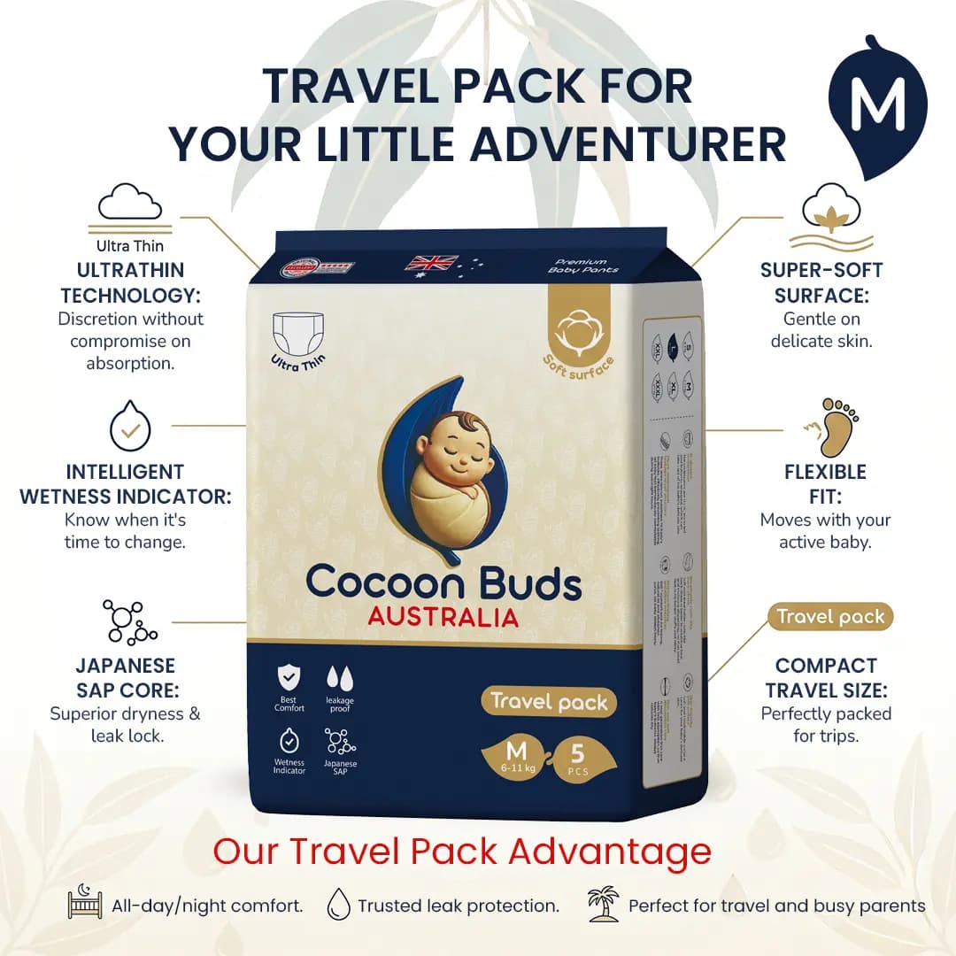 Cocoon Buds Diaper | Travel Pack Medium | 5 pcs view 3