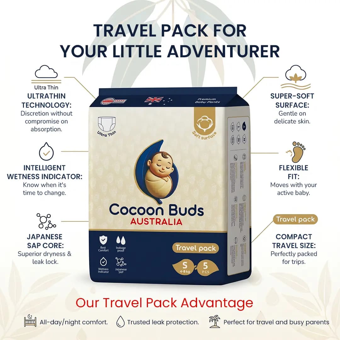 Cocoon Buds Diaper | Travel Pack Small | 5pcs view 3