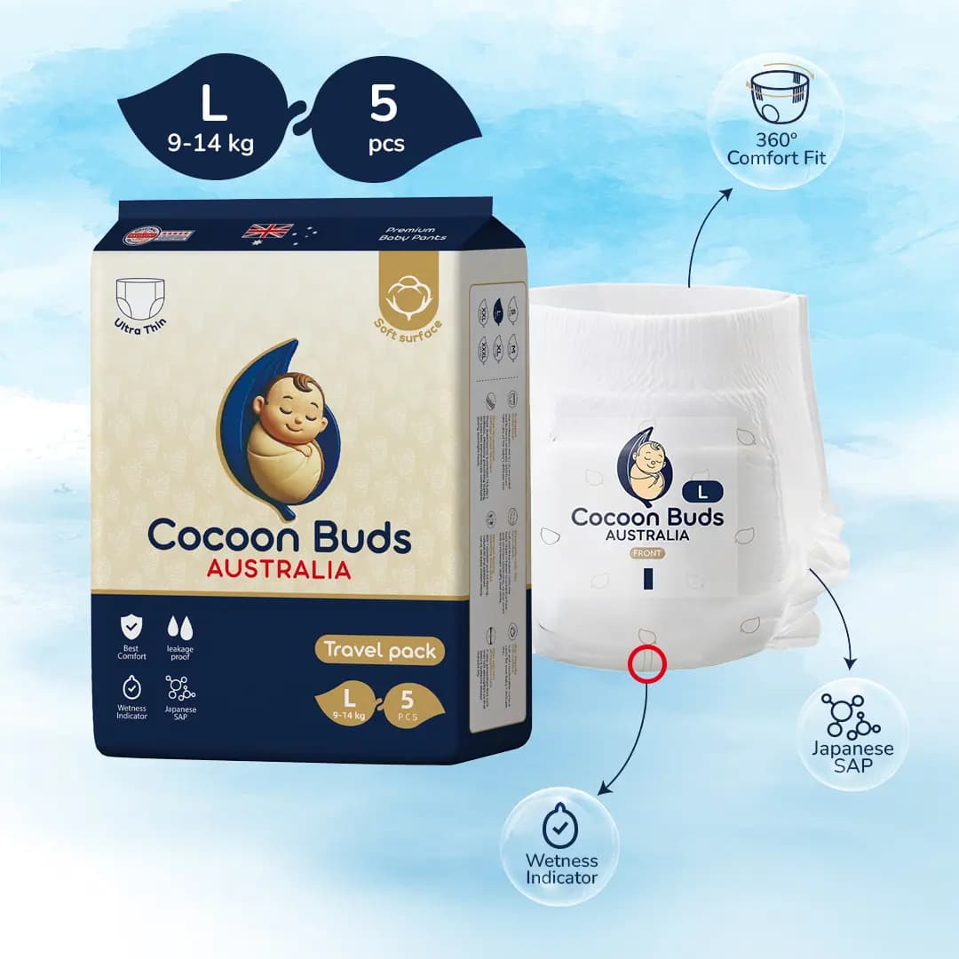 Cocoon Buds Diaper | Travel Pack Large | 5 pcs alternate view