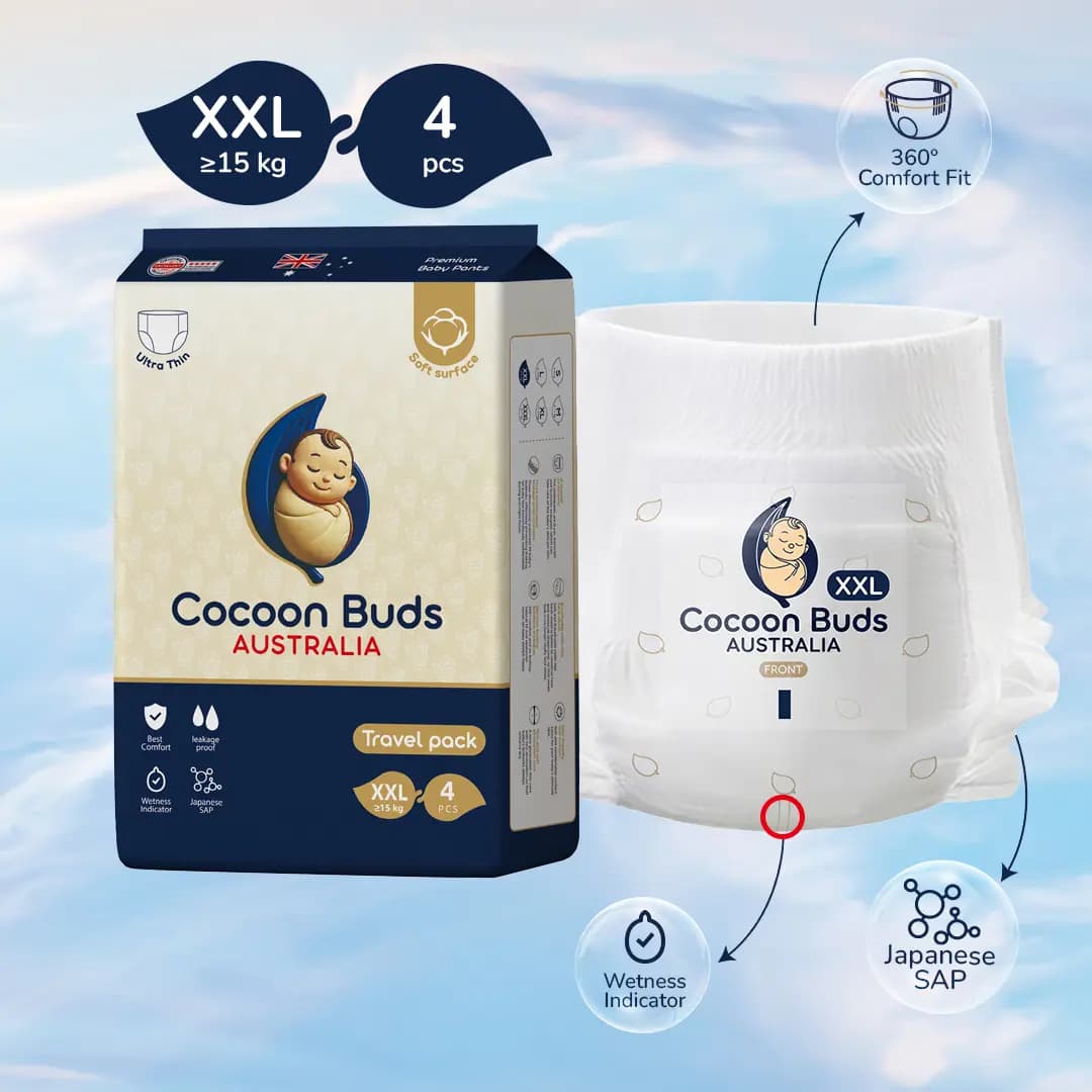 Cocoon Buds Diaper | Travel Pack XXL | 4pcs alternate view