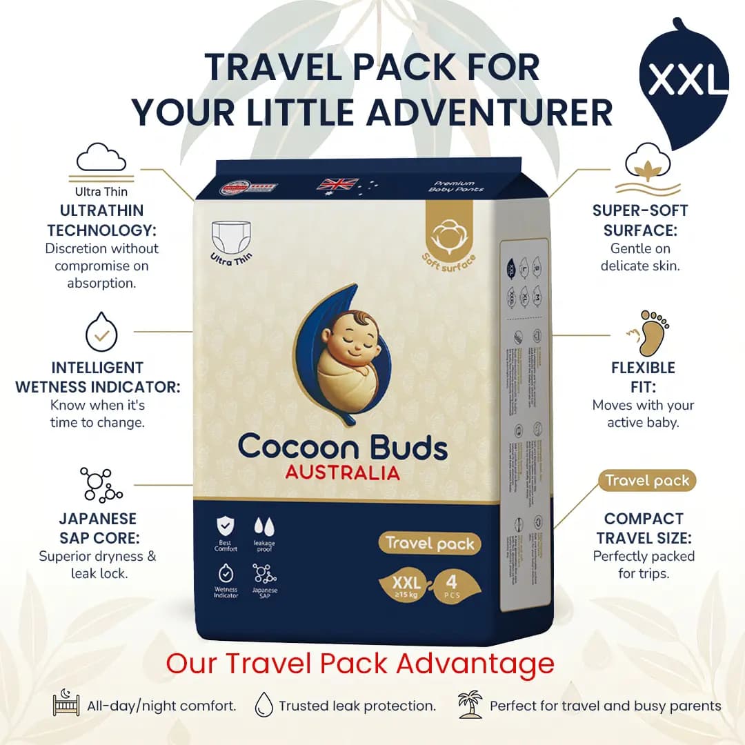 Cocoon Buds Diaper | Travel Pack XXL | 4pcs view 3