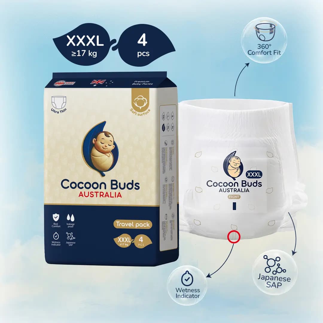 Cocoon Buds Diaper | Travel Pack XXXL | 4pcs alternate view