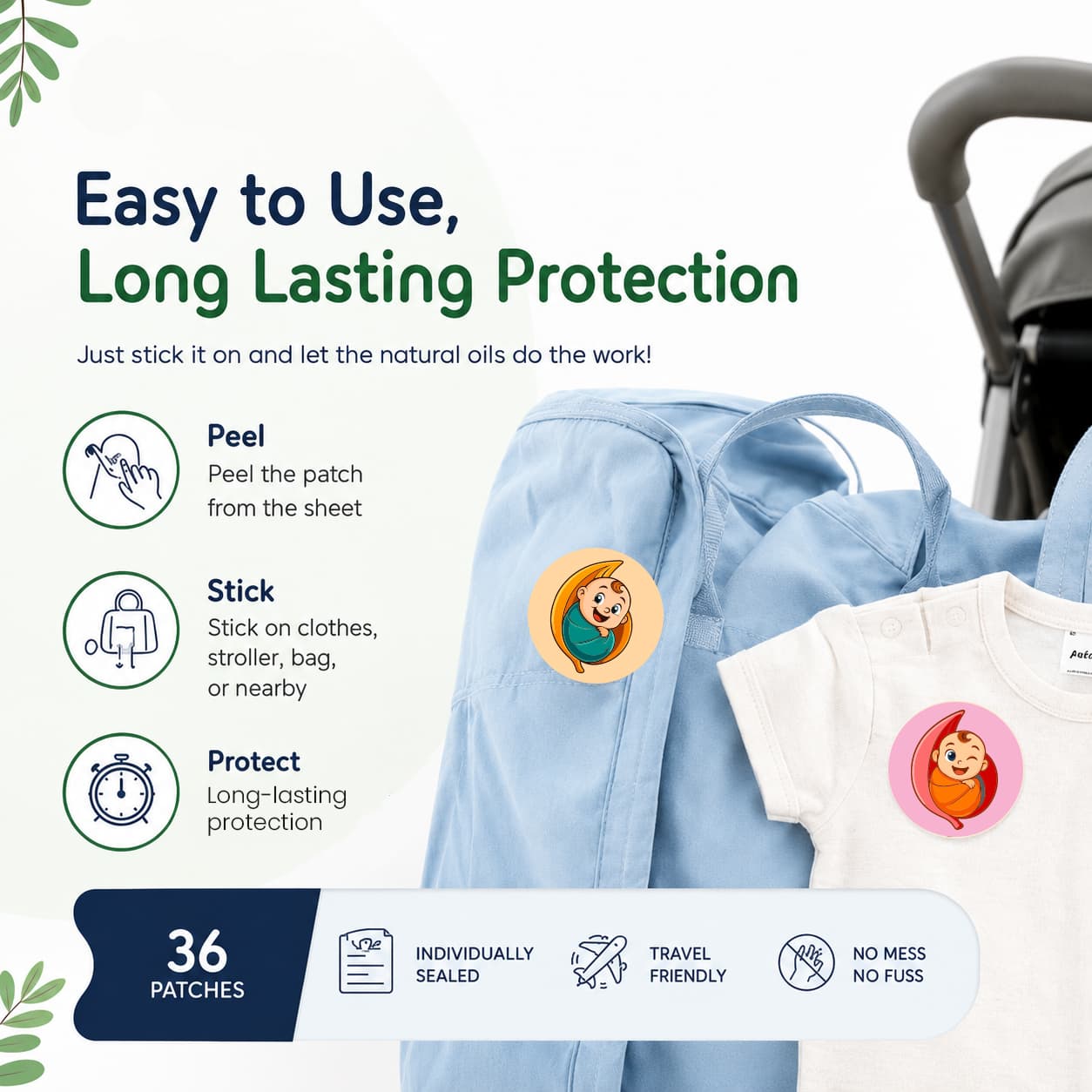 Cocoon Buds Baby Mosquito Repellent Patches | 36 pcs  alternate view
