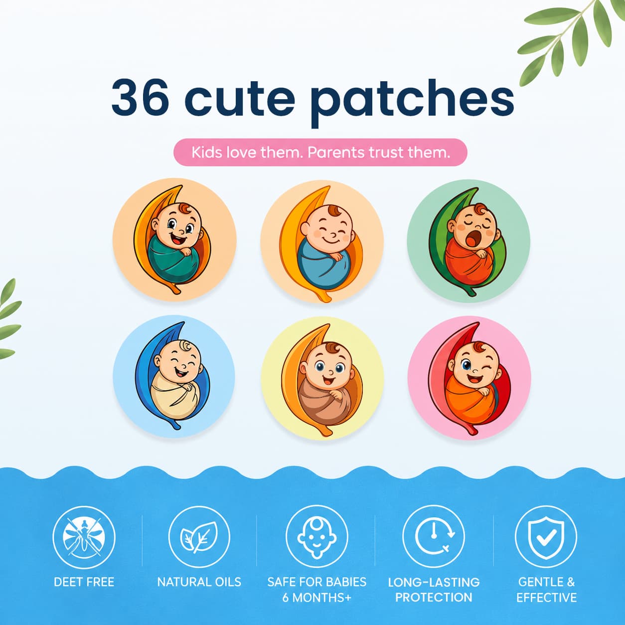 Cocoon Buds Baby Mosquito Repellent Patches | 36 pcs  view 3