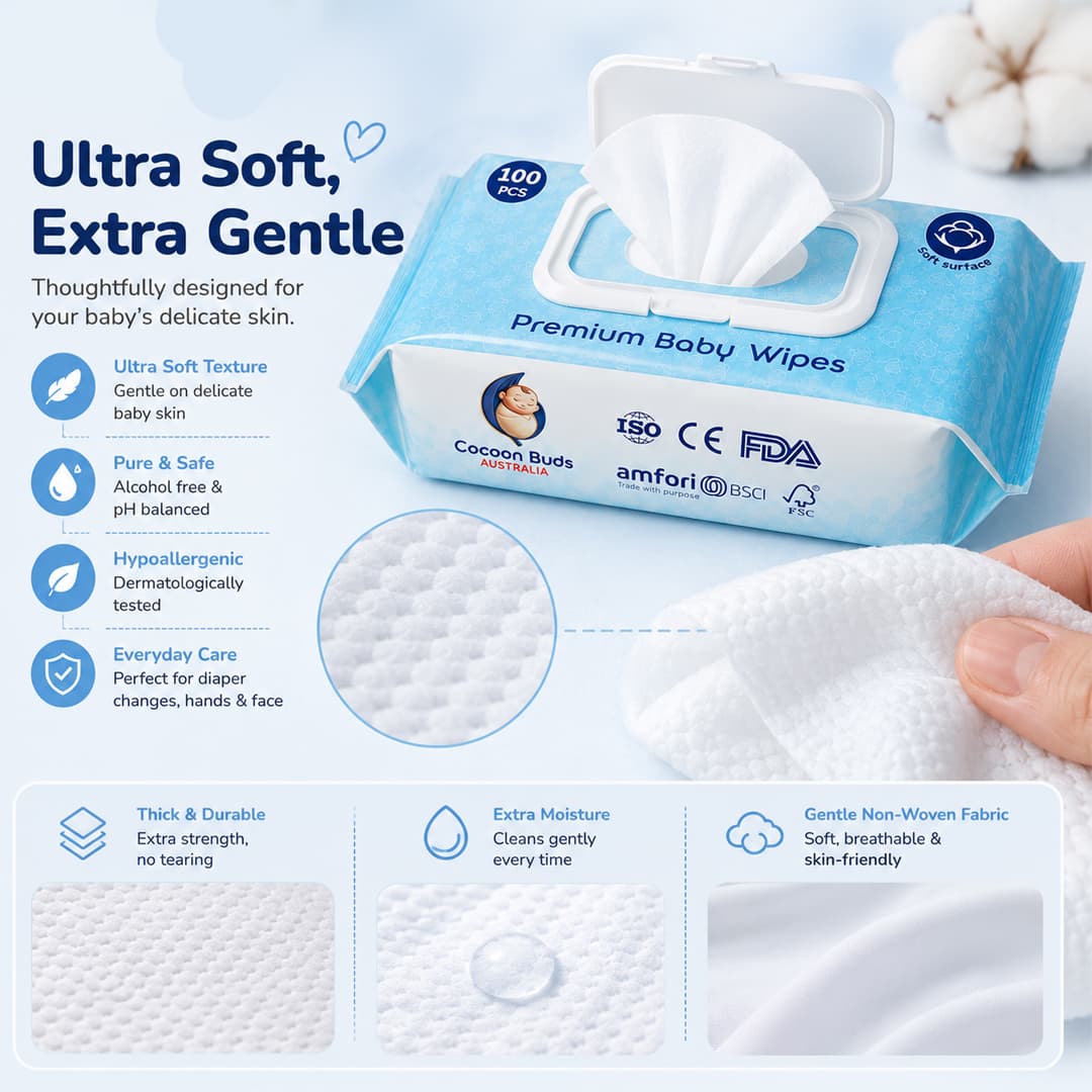 Cocoon Buds Wet Wipes | 100pcs view 4