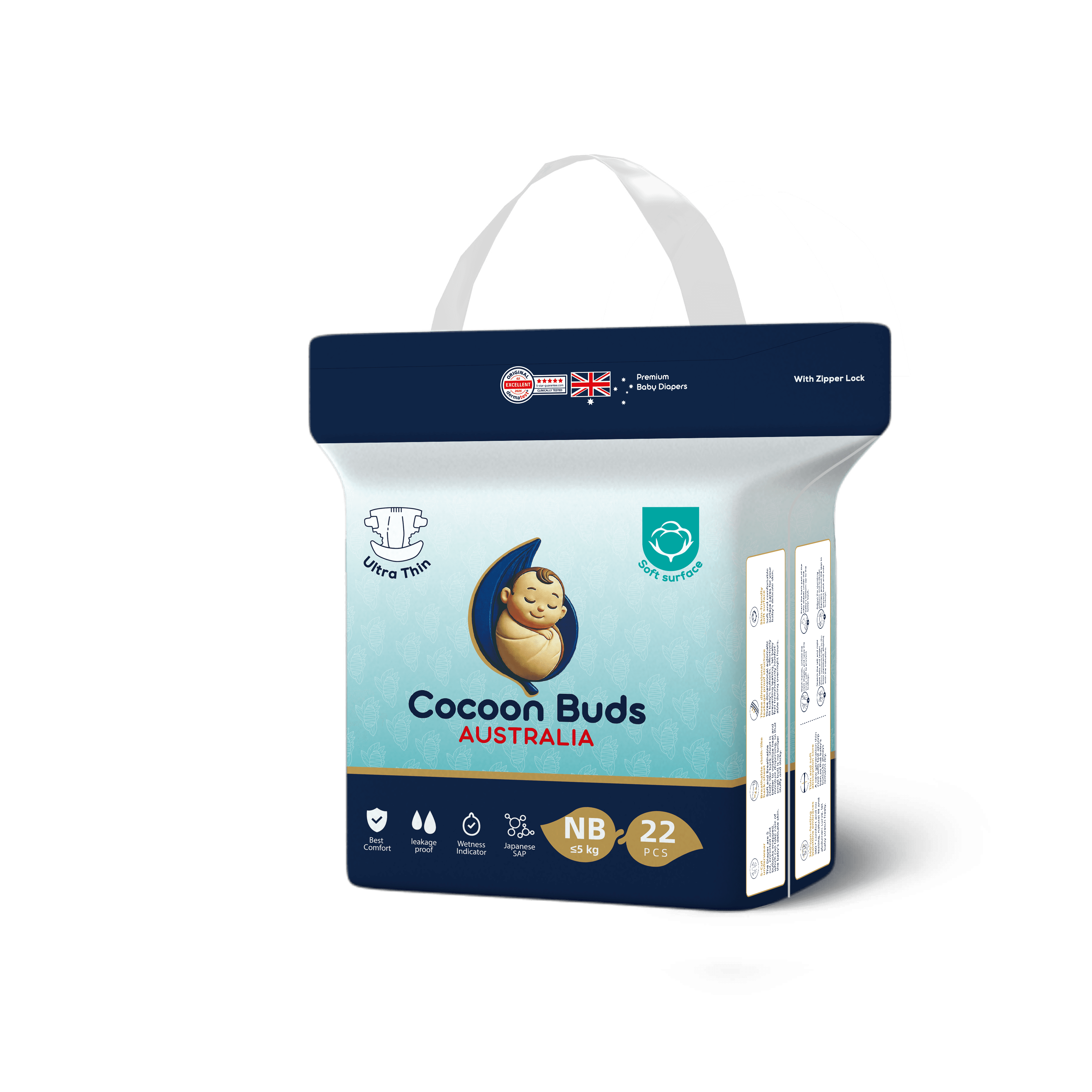Cocoon Buds Diaper NB-22 (Pack of 22)